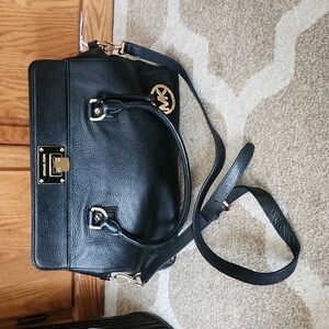 Michael kors Astrid large black leather satchel